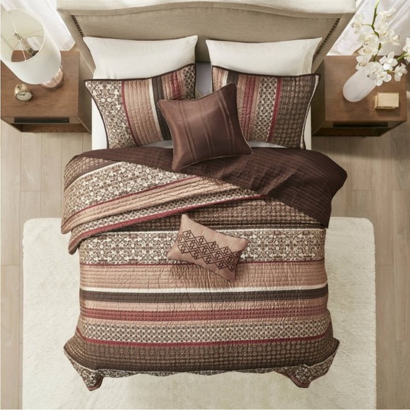 Madison Park Other - Madison Park Princeton 5 Piece Quilted Coverlet Set, Full/Queen, Red